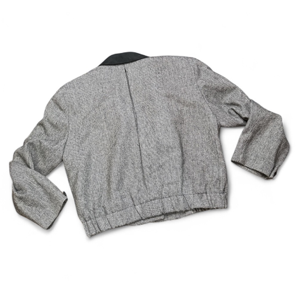 Pendleton Vintage Bomber Jacket Houndstooth Black… - image 2